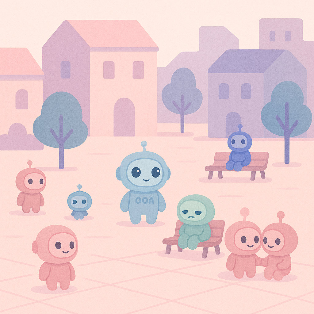 City square with ambient bots